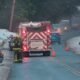 Firetruck Slides and Crashes on Icy Road in Imperial