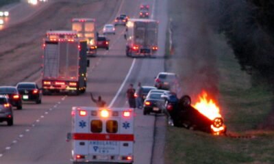 Vehicle fire causes traffic