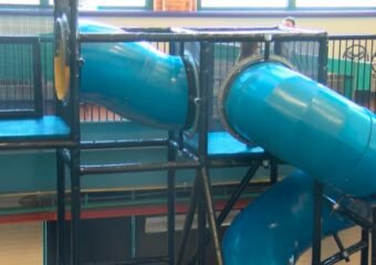 Science Central Fort Wayne giant slide celebration