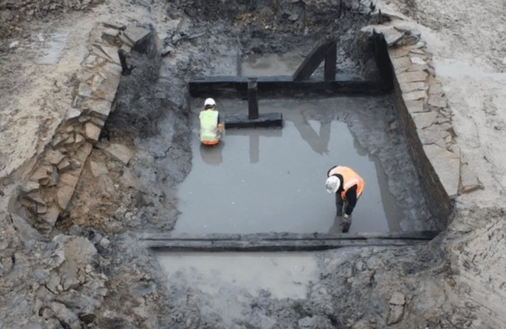 medieval moat excavation England