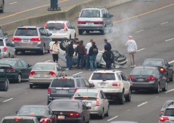 Traffic accident on highway