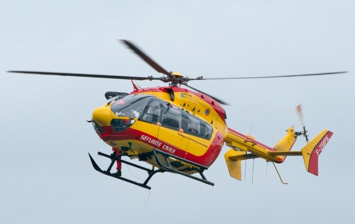 Air ambulance in flight