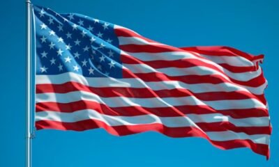 American flag against the sky