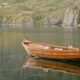 Boaters on a serene lake