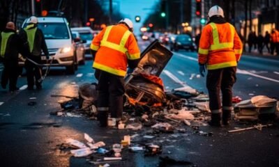 Emergency responders at the crash site