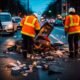 Emergency responders at the crash site