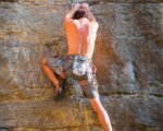 young climber competing in world championship