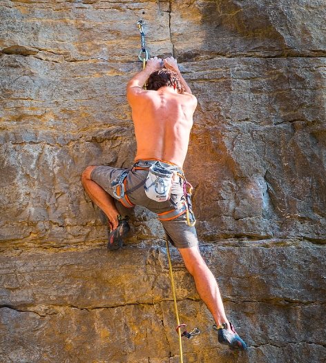 young climber competing in world championship