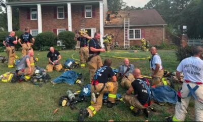 firefighters battling house fire in extreme heat
