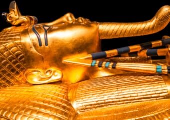 King Tut mask earring holes Egypt discovery