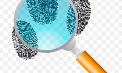 bloody fingerprint evidence.