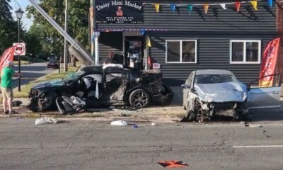 Fort Wayne downtown crash scene