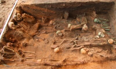 Archaeological excavation revealing the burial of a pregnant woman in Ecuador.