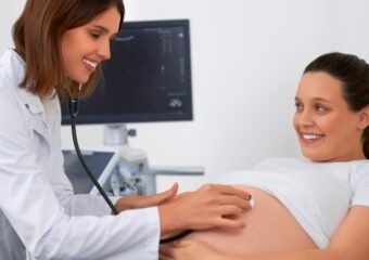 Pregnant woman at a doctor’s appointment