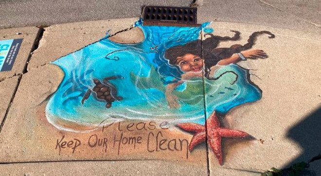 Fort Wayne storm drain mural project