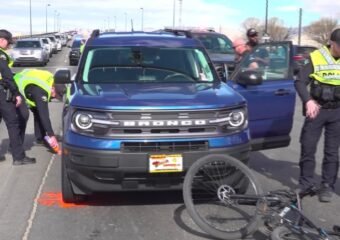 Grand Junction Police Department responding to a car-bicycle crash