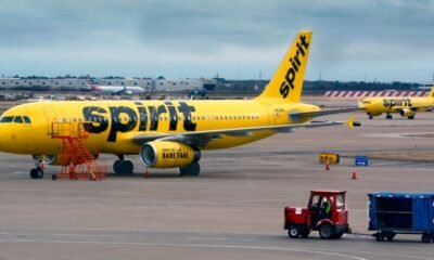 Spirit Airlines aircraft on tarmac