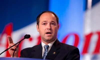 Marlin Stutzman speaking at political event