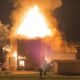 Yoder Indiana grain bin fire night