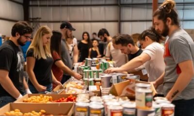 volunteers packing lunches for fundraiser