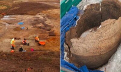 Chariot wheel and cremation urn archaeological discovery Scottish Highlands
