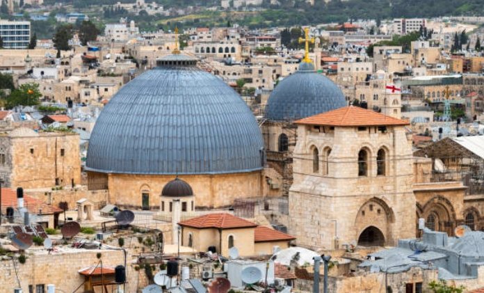 Church of the Holy Sepulchre Jerusalem aerial view