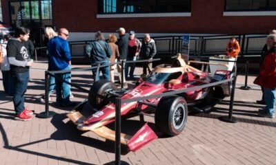 Indy 500 Fan Fest Fort Wayne Electric Works IMS car trophy crowd