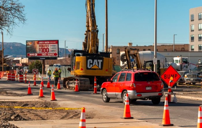grand junction colorado road construction crews working site