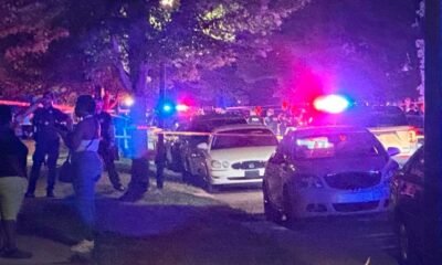 police car at night street fort wayne indiana