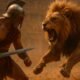 roman gladiators fighting lions