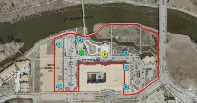 New Haven Indiana DORA map, outdoor drinking zone New Haven