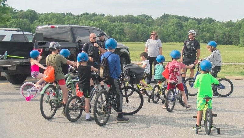 Fort Wayne kids bike safety helmet event Buckner Park
