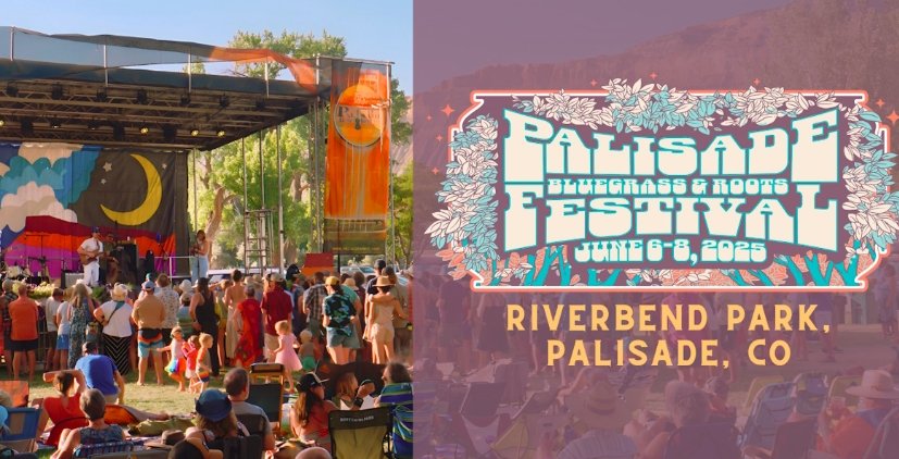 Palisade Bluegrass Festival 2025 Riverbend Park Colorado music festival kids magic banjo Kitchen Dwellers