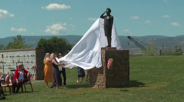 Women Veterans Statue Grand Junction Colorado Captain Mary Ellen Kuhlman bronze military Vietnam Air Force