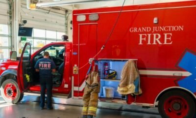 Grand Junction Fire Department trucks on South Avenue