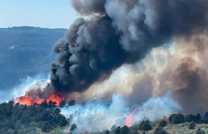 Turner Gulch Fire, Deer Creek Fire, Mesa County wildfire aerial