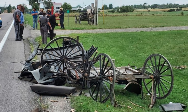 horse drawn buggy crash adams county indiana rural road