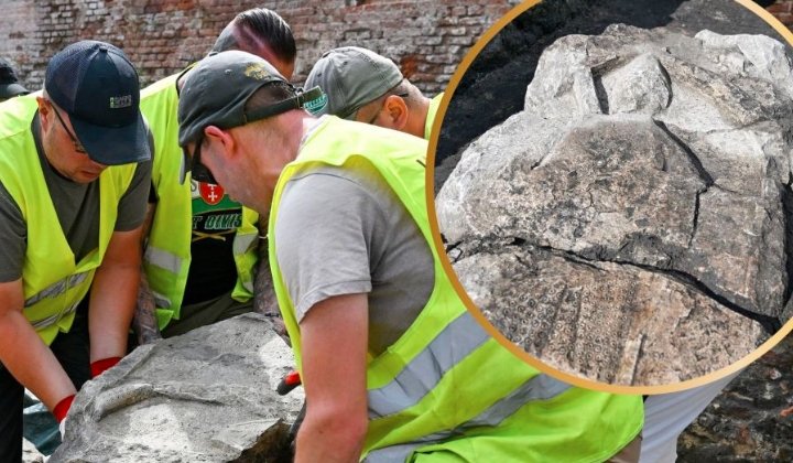 medieval knight tombstone excavation Gdańsk Poland