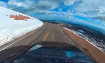 Tesla light show mountain