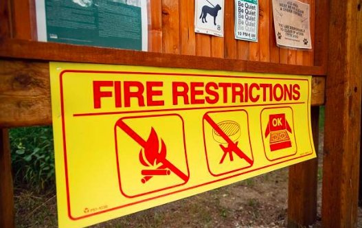 fire restrictions sign