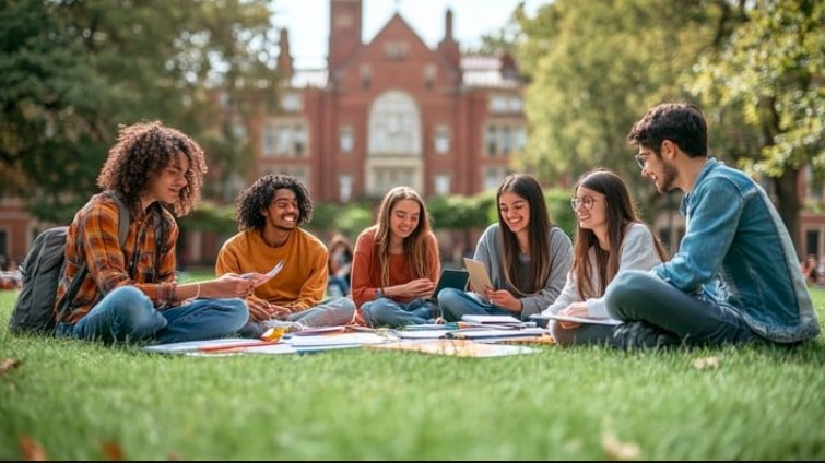 university campus students