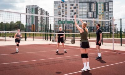 volleyball match on turf