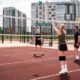 volleyball match on turf