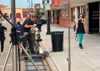 film crew in small town