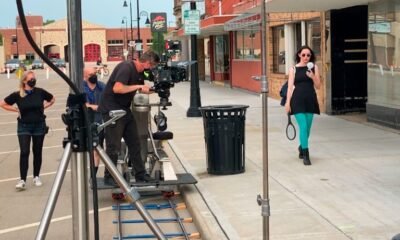 film crew in small town