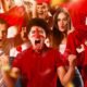 football fans cheering