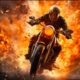 motorcycle fire scene