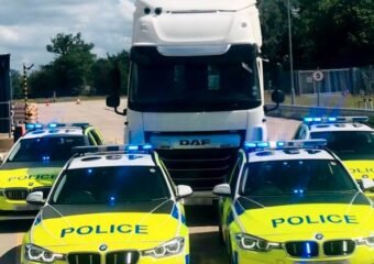 police car on highway