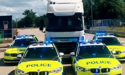 police car on highway