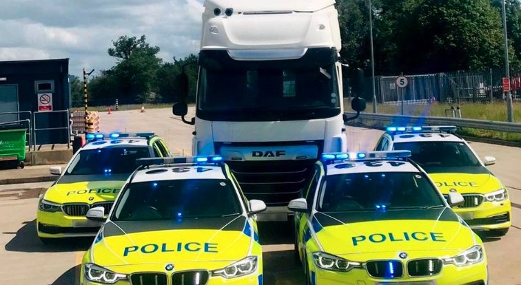 police car on highway